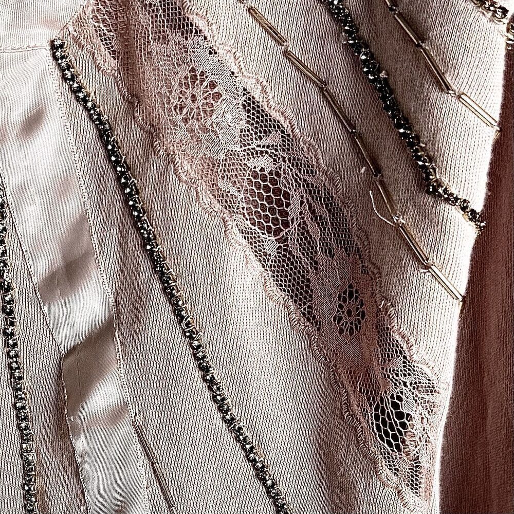 Anthropologie Embellished Pink Bow Beaded Sweatshirt NWT - Picture 12 of 16